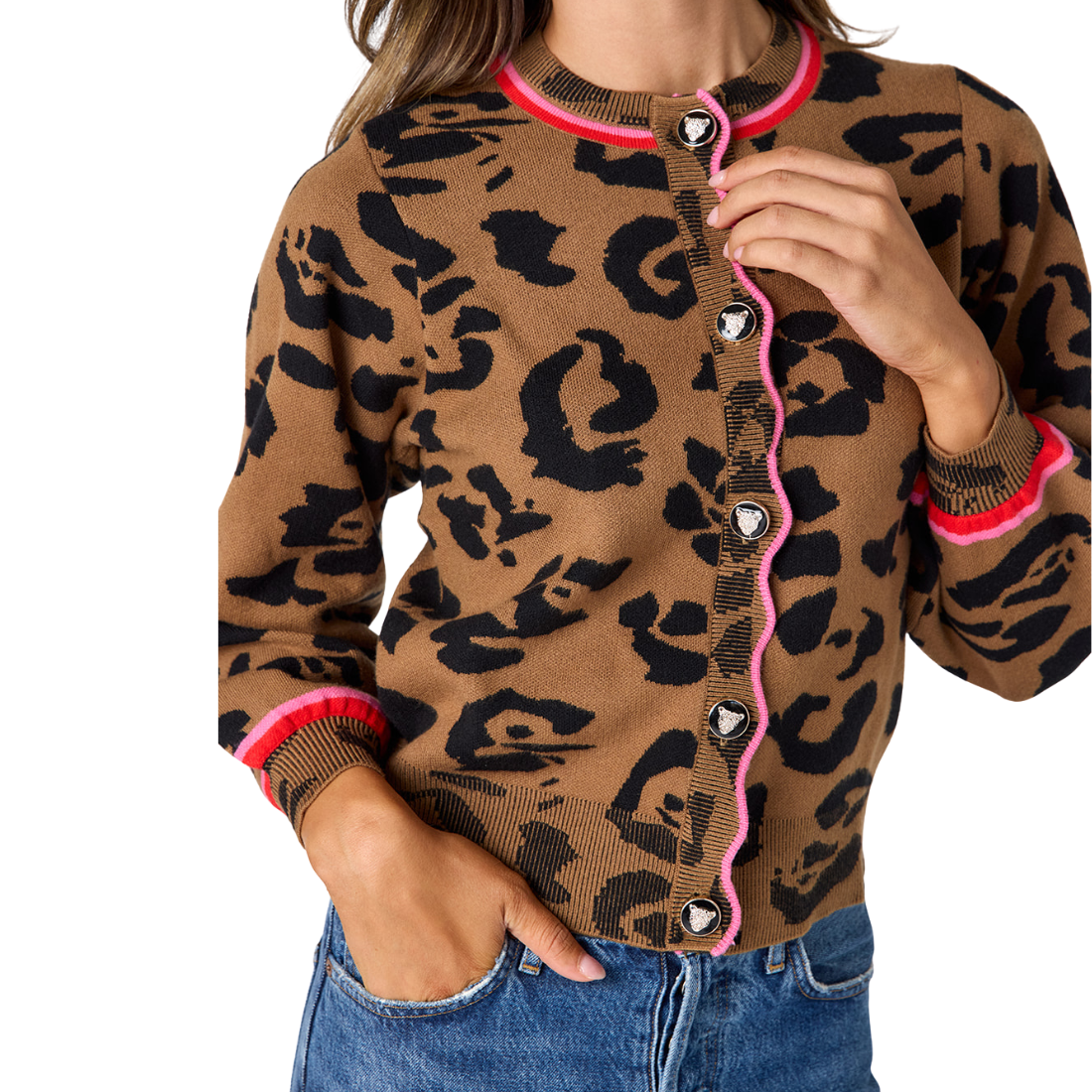Crosby Colson Cardigan Leopard