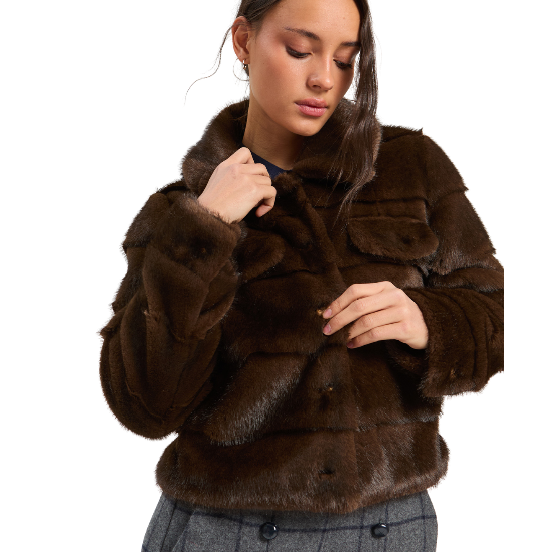 Vilagallo Fur Bomber Jacket
