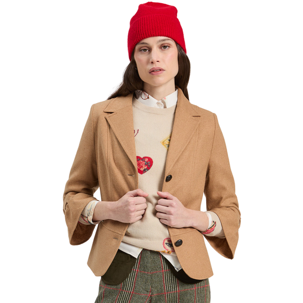 Vilagallo Beige Tweed Blazer