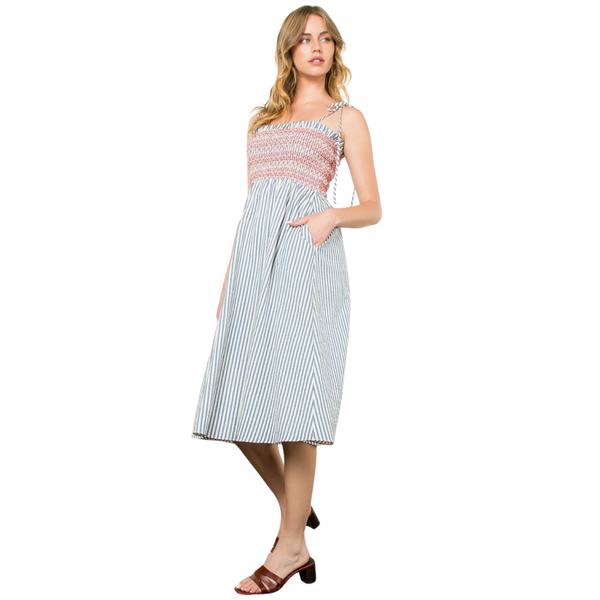 Lake Days Smocked Midi Dress