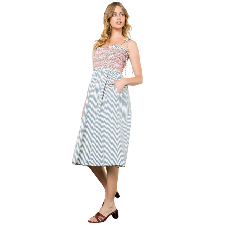 Lake Days Smocked Midi Dress