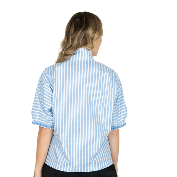 Emily McCarthy Poppy Top French Blue Stripe