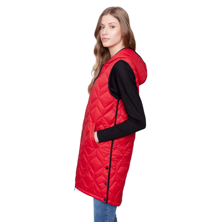 Charlie B Long Quilted Puffer Vest