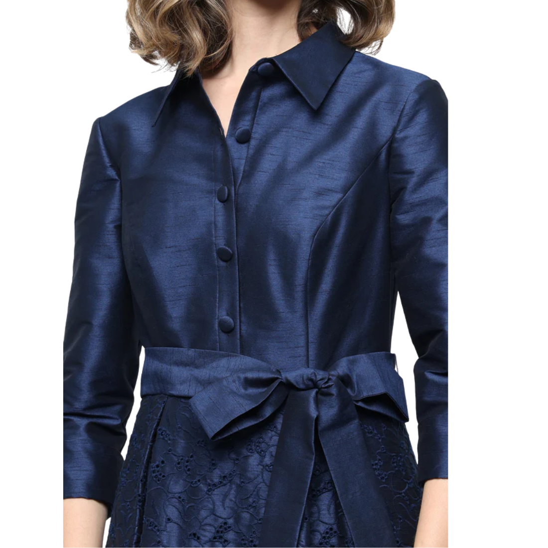 Alex Evenings Dupioni Button Front Dress