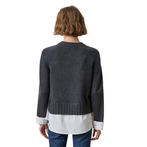 Lilla P Mixed Media Crewneck Sweater