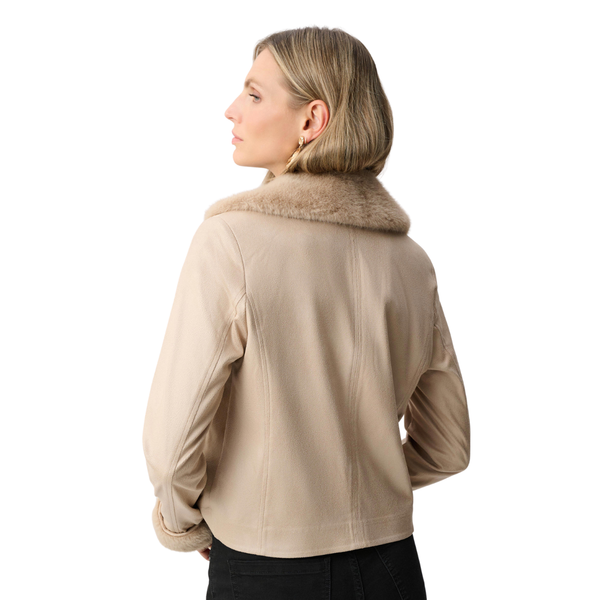 Joseph Ribkoff Foiled Suede Fur Jacket
