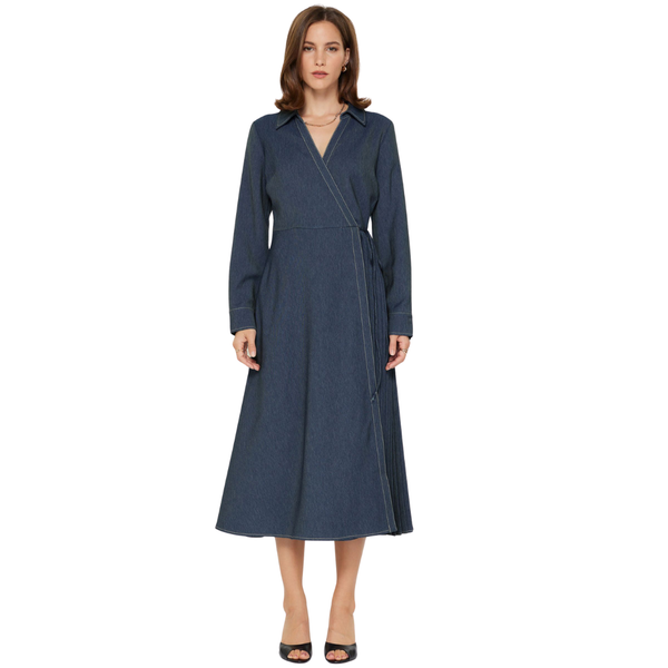 Dasher Denim Wrap Dress M Dasher Denim Wrap Dress M