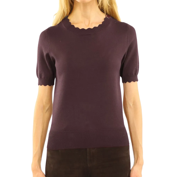 Metric Short Sleeve Scallop Sweater