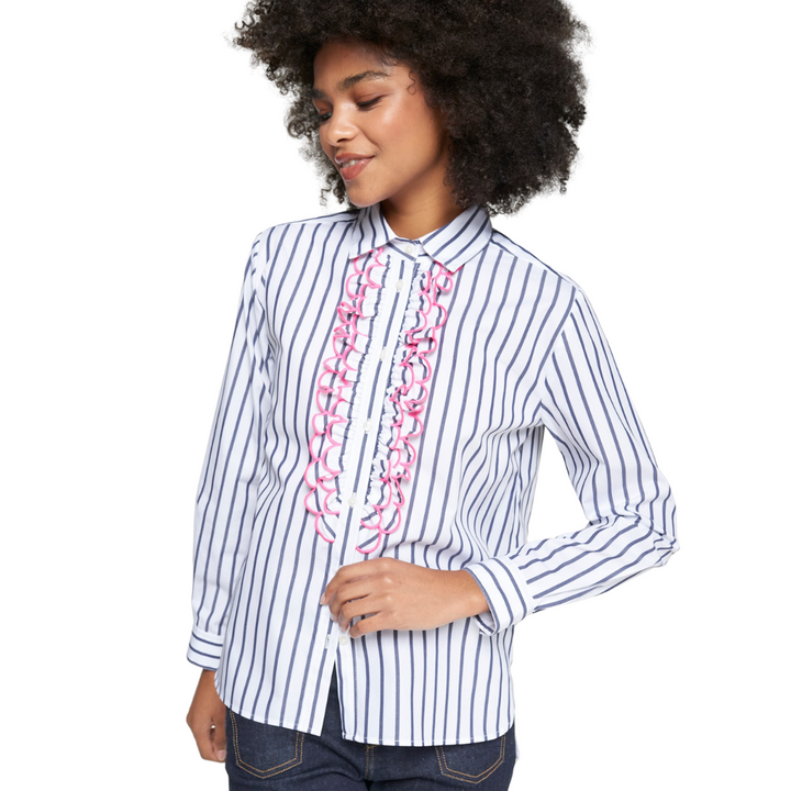 Vilagallo Scallop Stripe Fun Blouse