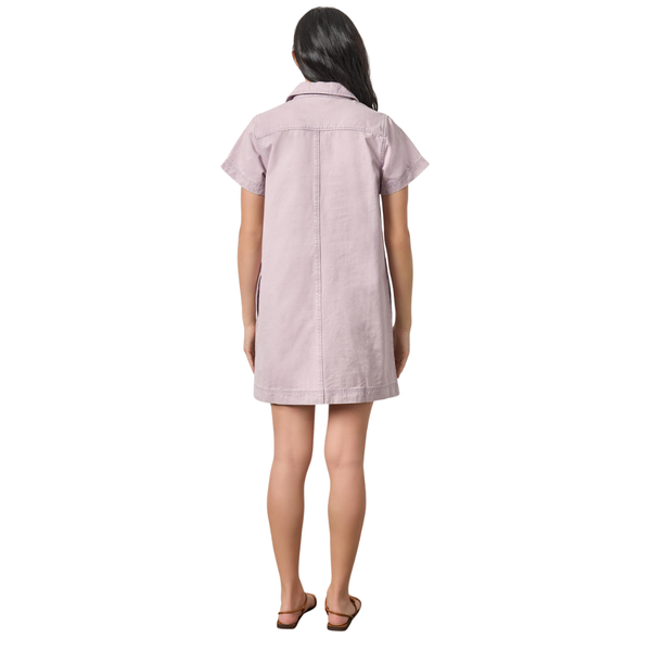 Lilla P Twill Neck Split Collared Dress