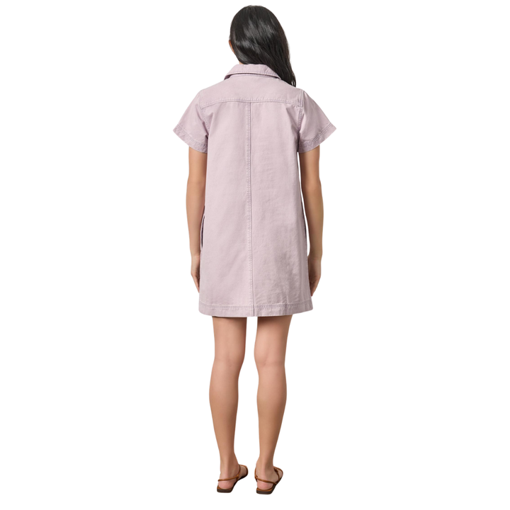 Lilla P Twill Neck Split Collared Dress