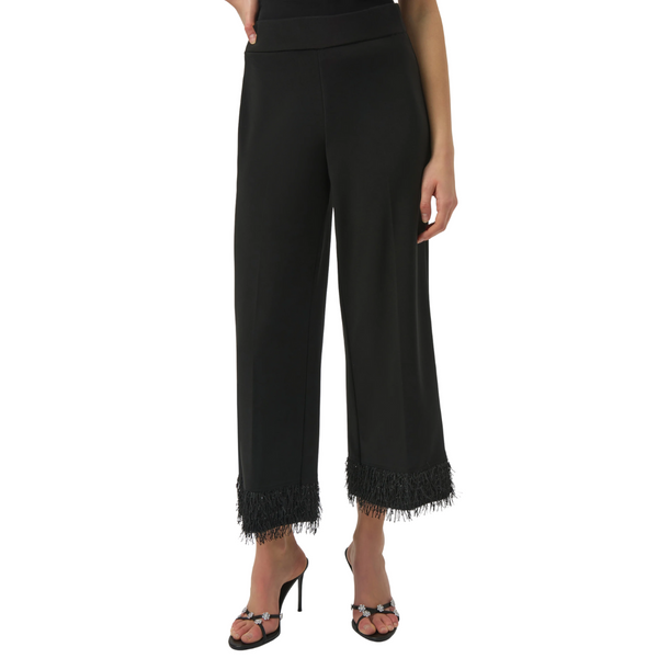 Joseph Ribkoff Novelty Knit Fringe Hem Pant