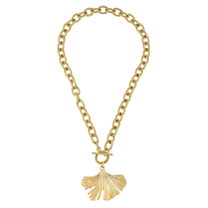 Susan Shaw Ginkgo Toggle Necklace