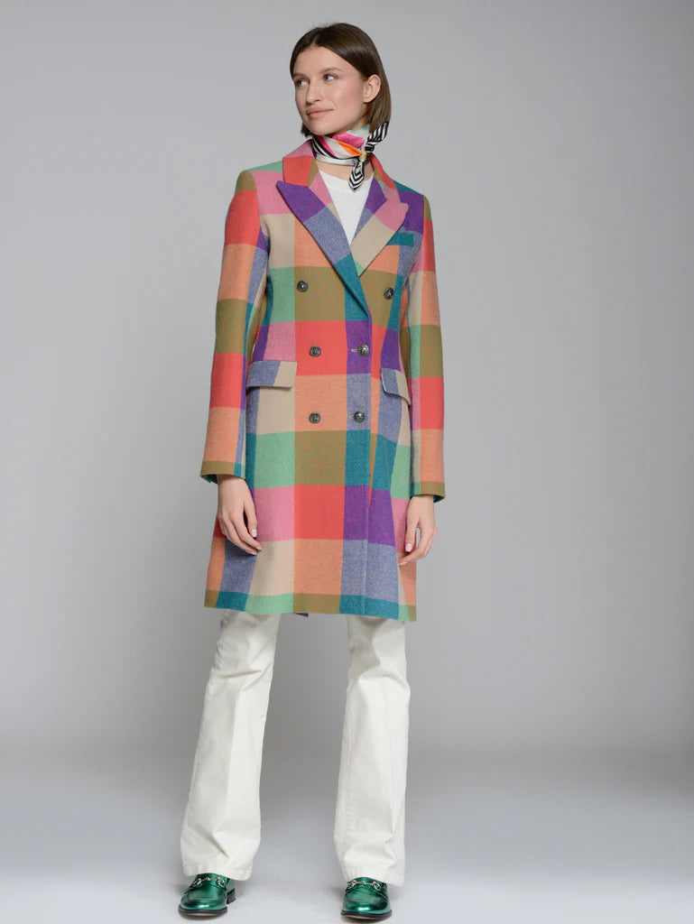 Vilagallo Lian Multi Check Coat