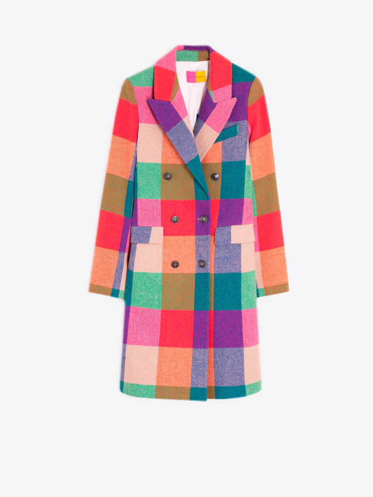 Vilagallo Lian Multi Check Coat