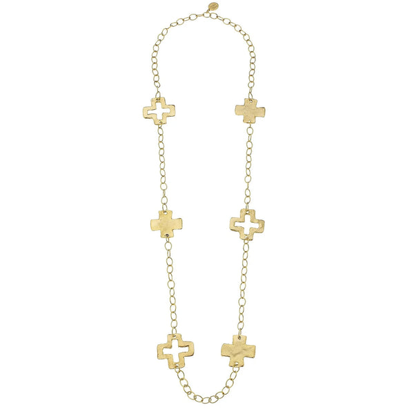 Susan Shaw Long Cross Chain Necklace