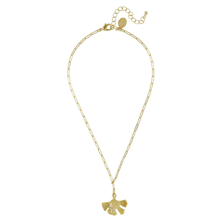 Susan Shaw Ginkgo Paperclip Necklace