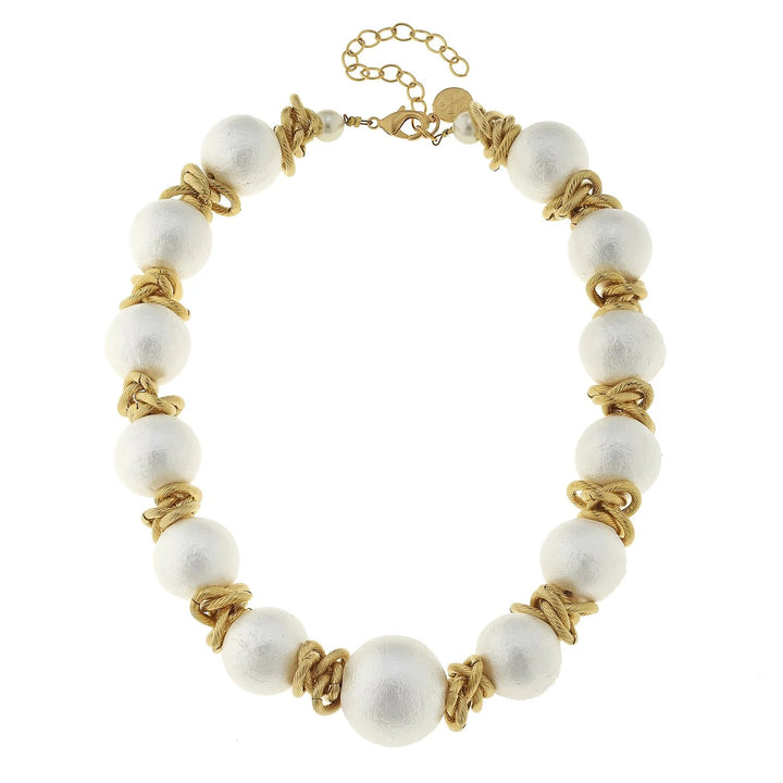 Susan Shaw Cotton Pearl Link Necklace