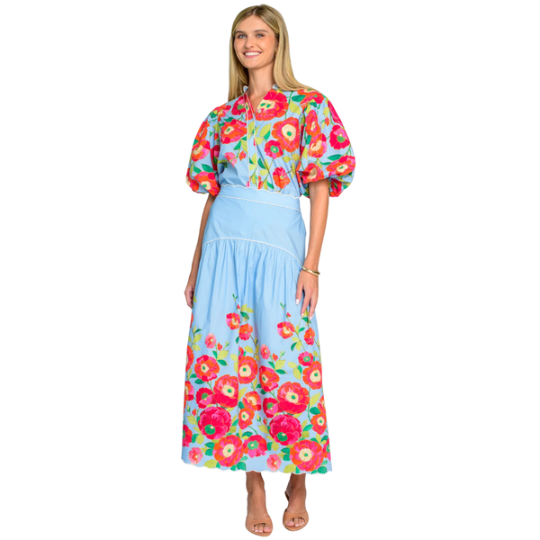 Elizabeth James Edie Top Poppy Patch Blueberry