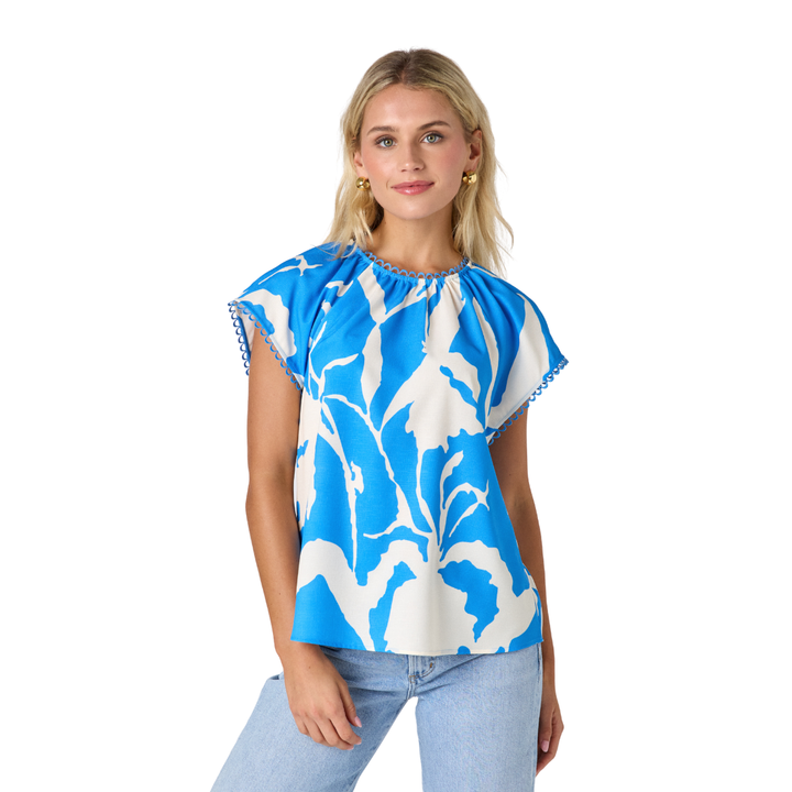 Crosby Bess Top Blue Fern
