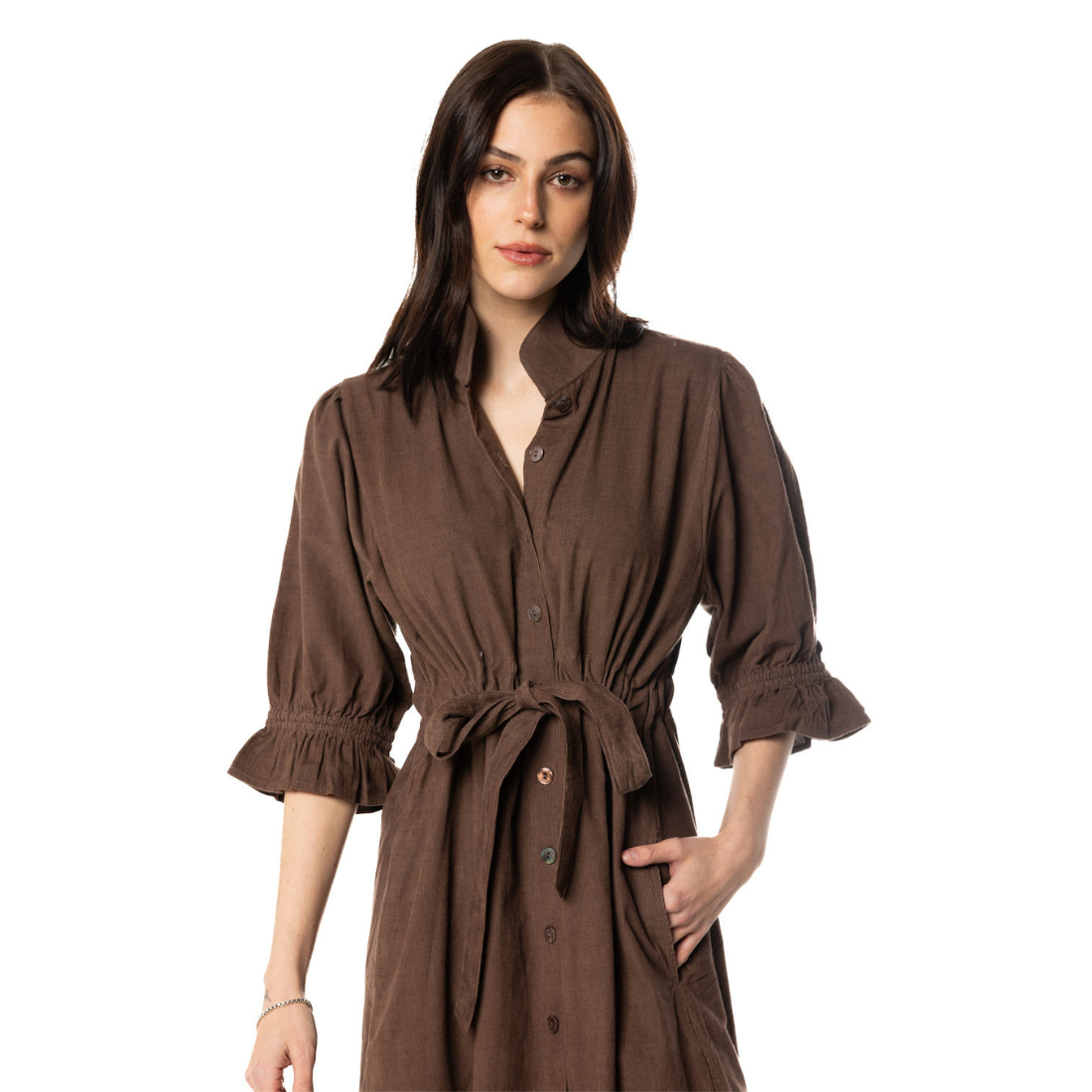 Holly Shae Catherine Dress Chocolate Cord