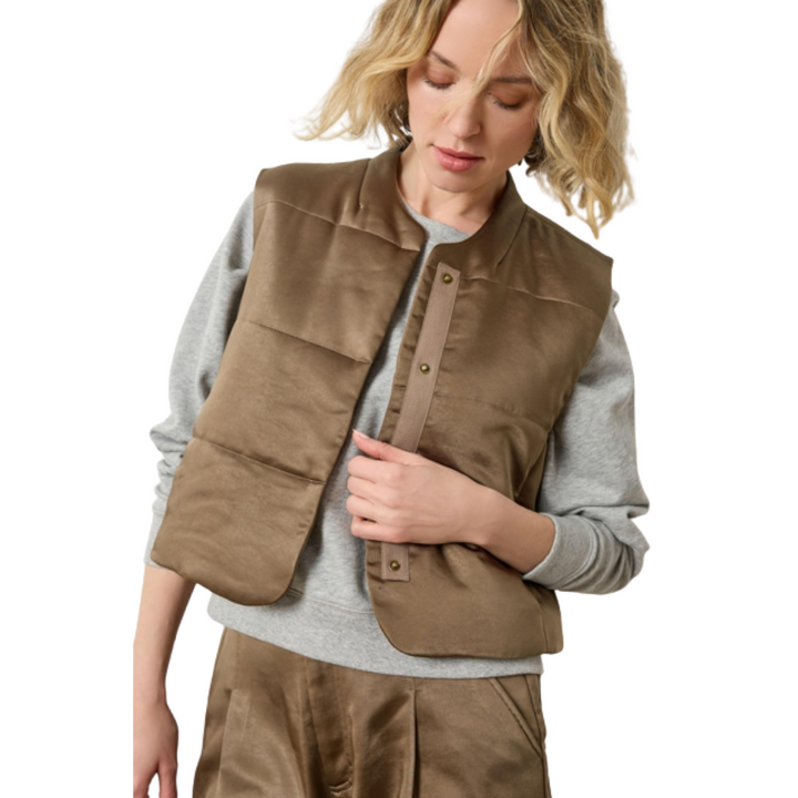 Lilla P Satin Quilted Vest