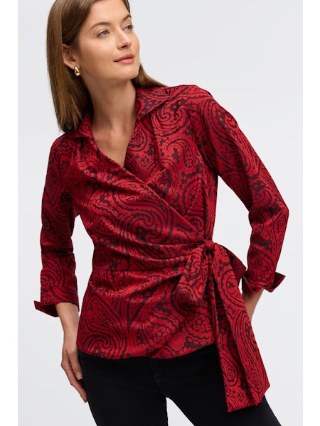 Foxcroft Salina Paisley Jacquard Shirt