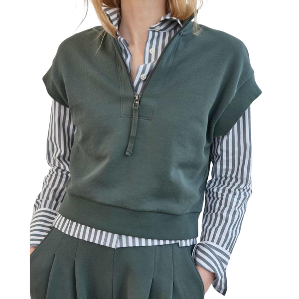 Lilla P Zip Mock Neck