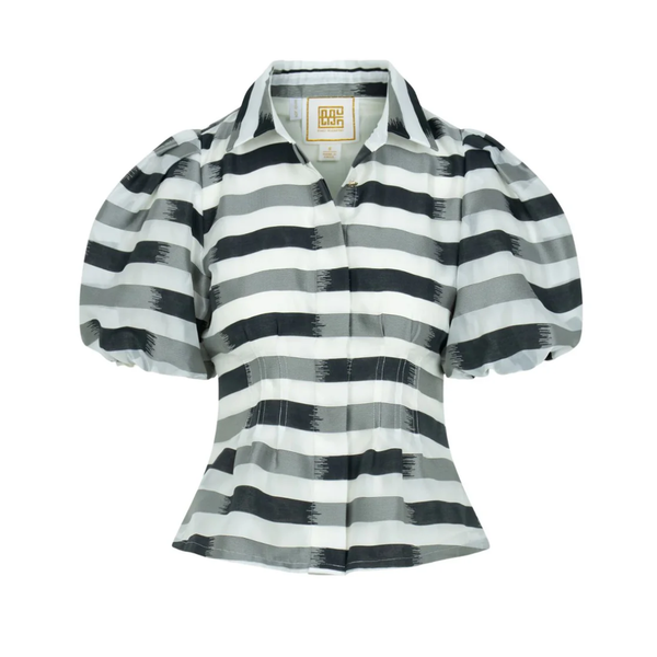 Emily McCarthy Britt Top Truffle Stripe