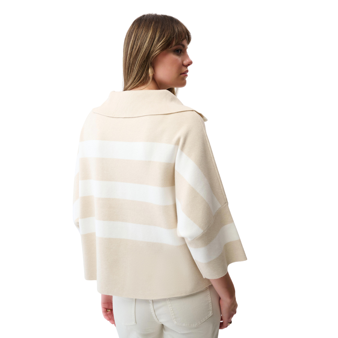 Joseph Ribkoff Quarter Zip Stripe Sweater