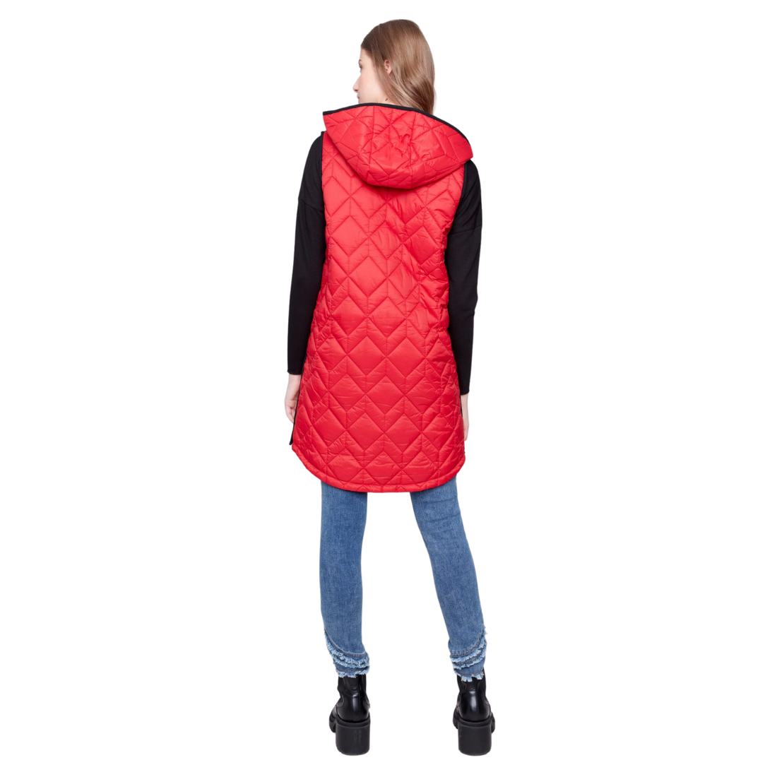 Charlie B Long Quilted Puffer Vest