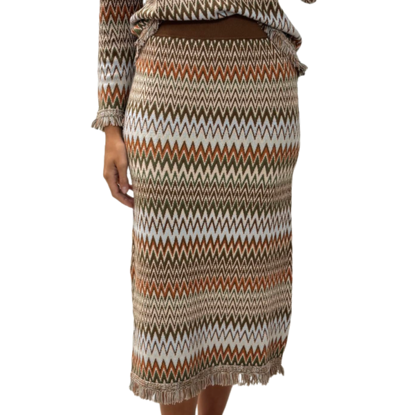 Patty Kim Milano Fringe Knit Skirt