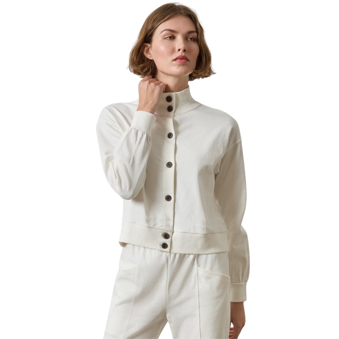 Lilla P Mock Neck Cardigan