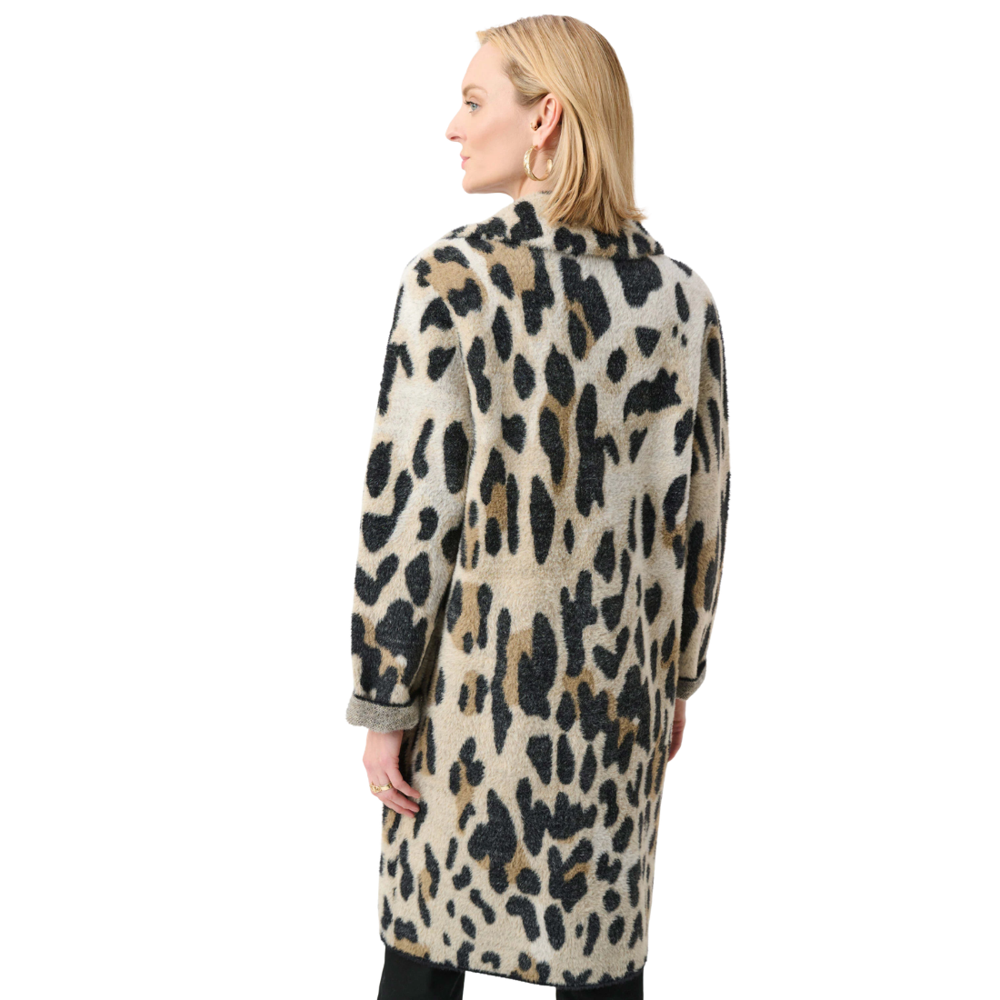 Joseph Ribkoff Feather Yarn Leopard Print Coat