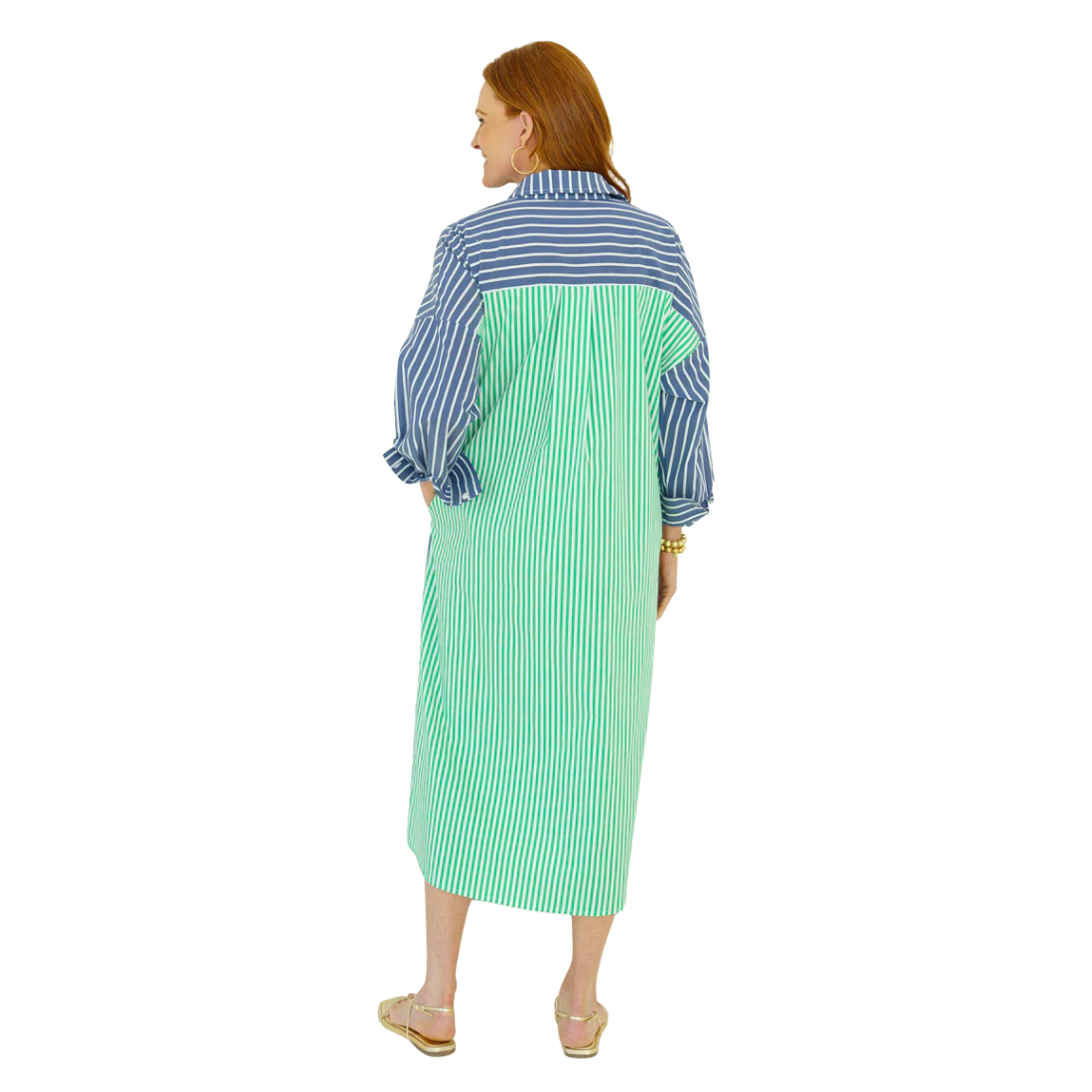 Caryn Lawn Libby Dress Stripe Navy