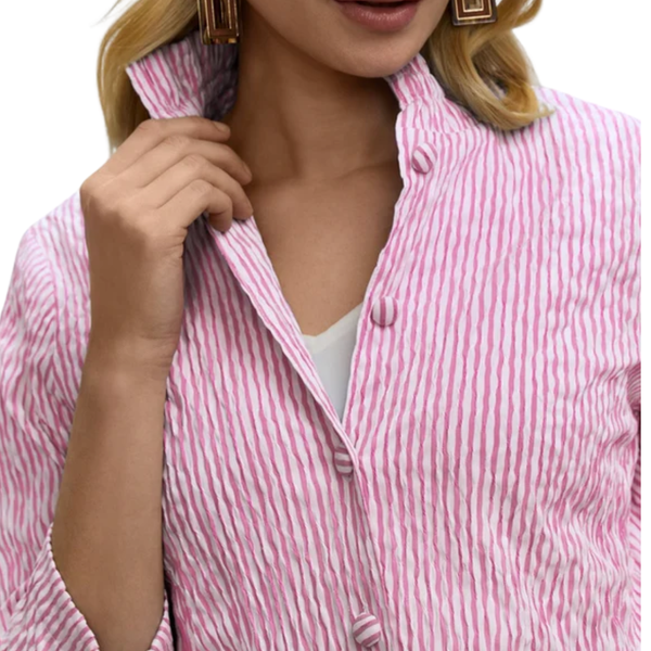 Foxcroft Carolina Crinkle Seersucker Shacket