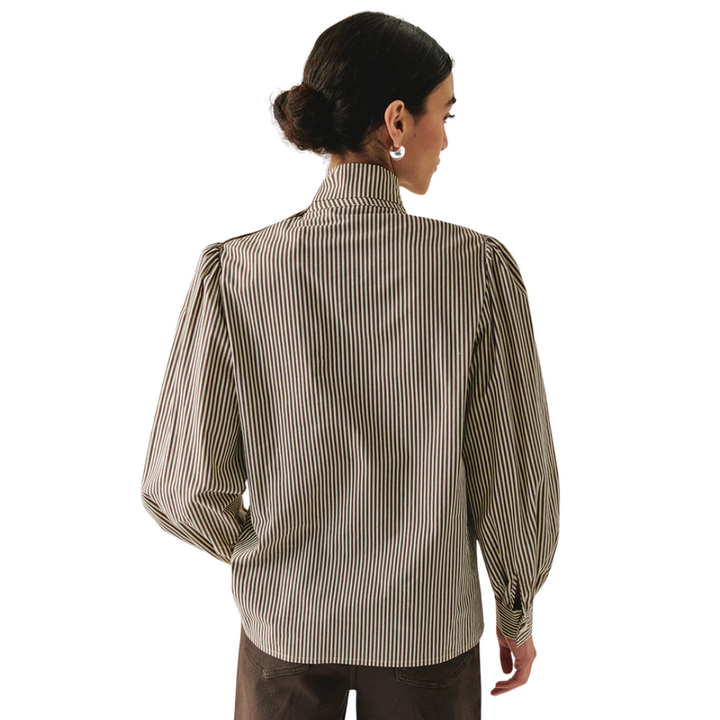 Exquise Indigo Stripe Bow Top