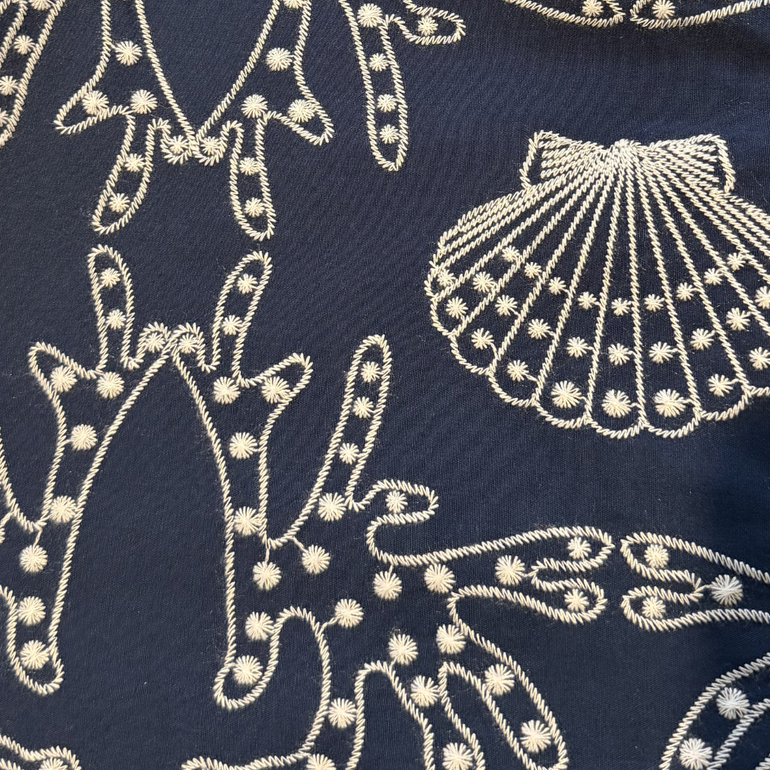 Maude Vivante Alba Dress Navy Embroidered