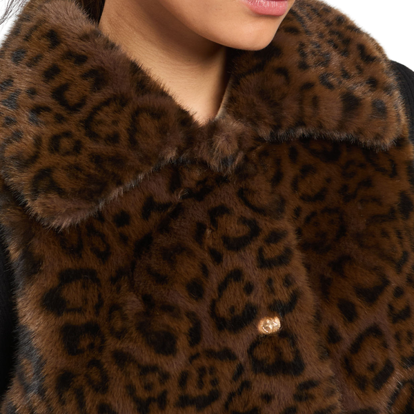 Vilagallo Leopard Fur Vest