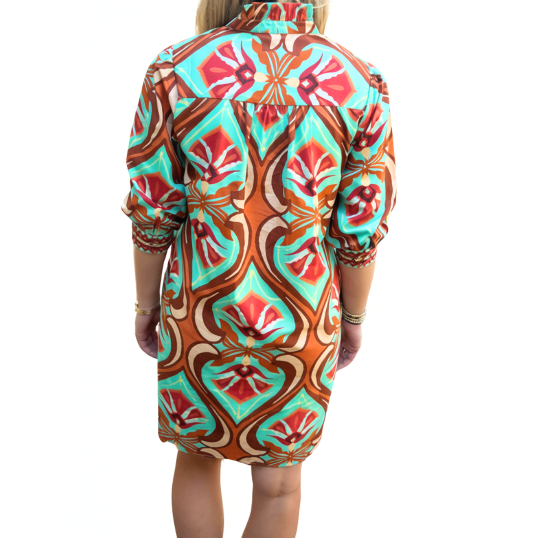 Maude Vivante Dahlia Dress Geo Mint