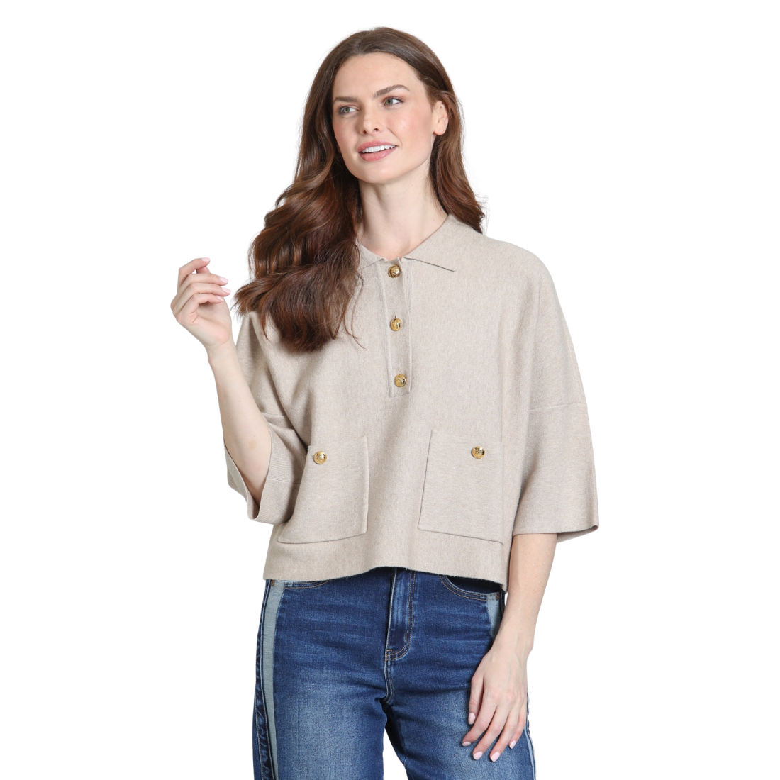 APNY Pocket Polo Sweater