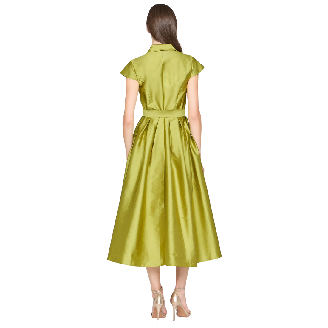 Theia Vada Taffeta Shirt Dress