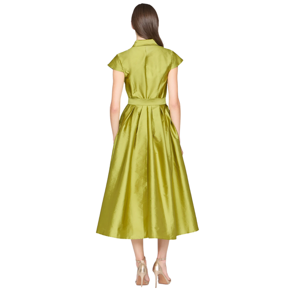 Theia Vada Taffeta Shirt Dress