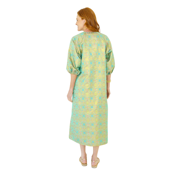 Caryn Lawn Coco Dress Jacquard Lime