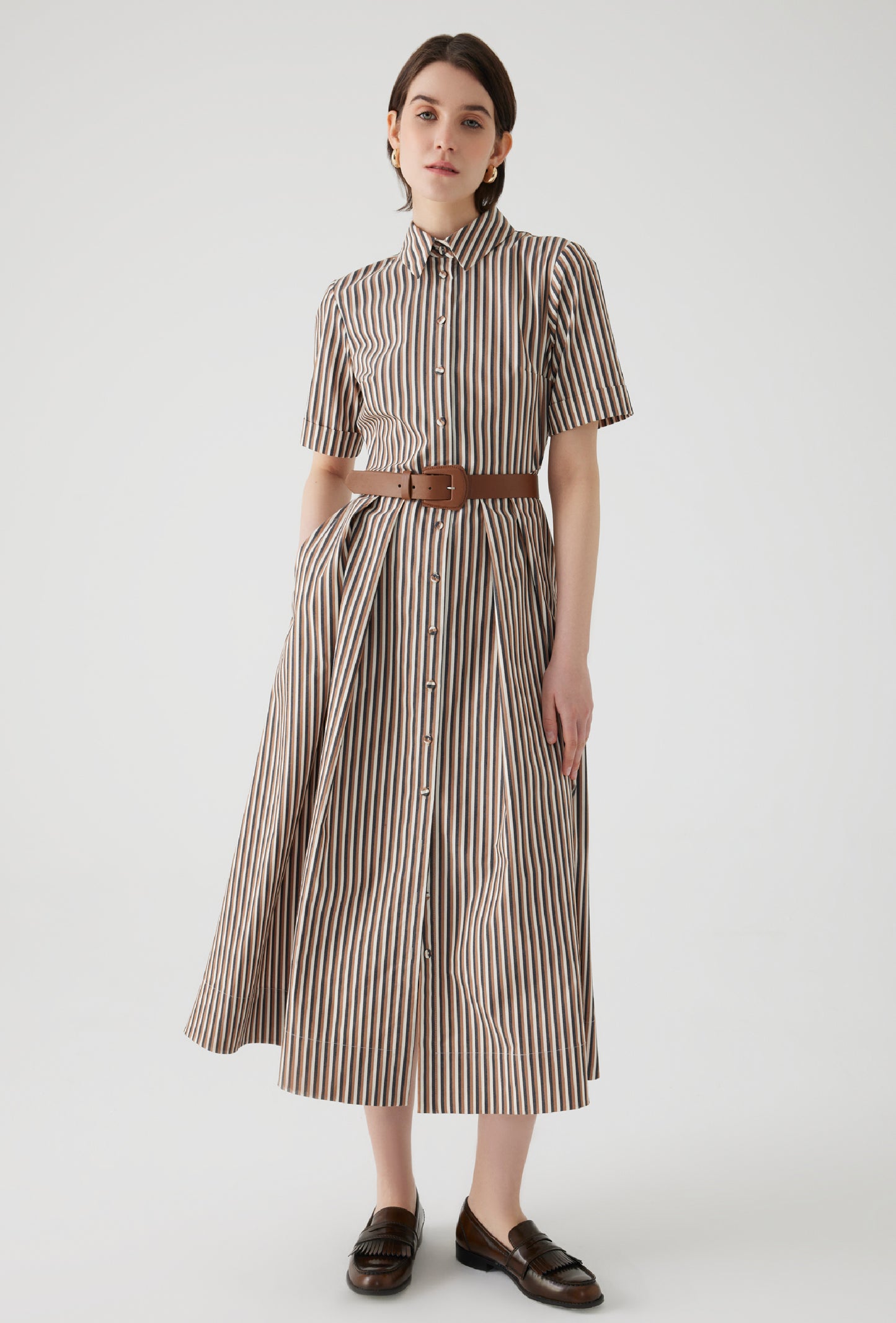 Exquise Amara Dress Brown Stripe