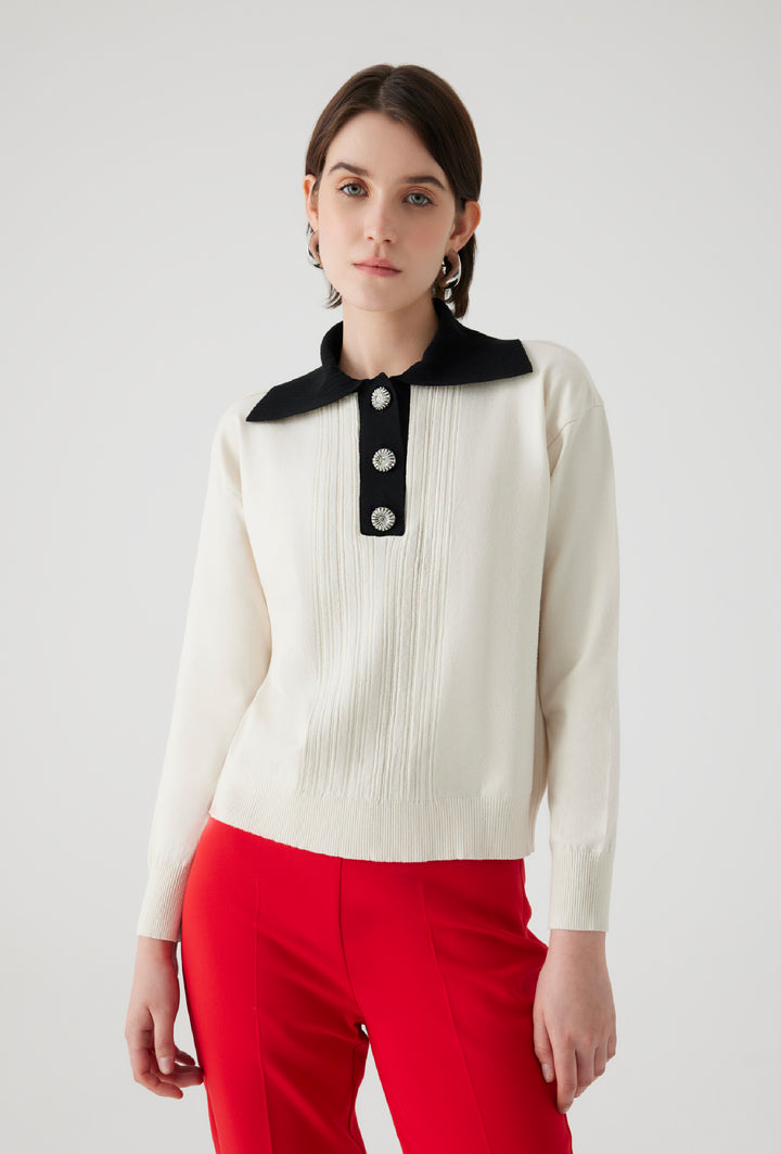 Exquise Amberly Blouse Cream-Black