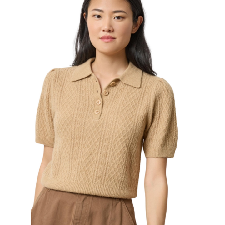 Lilla P Mixed Stitch Polo Sweater