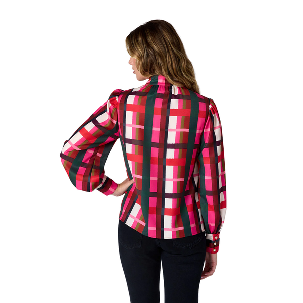Crosby Leland Blouse Holiday Plaid