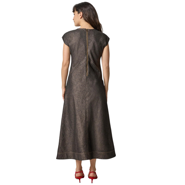 Lilla P Metallic Seamed Maxi Dress