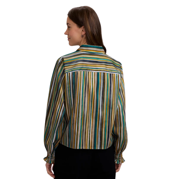 Foxcroft Vivienne Watercolor Stripe Top
